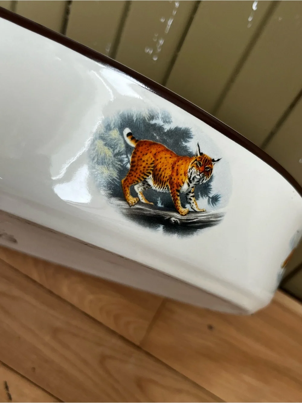National wildlife Federation wildlife motive Ceramic Oval Baking Dish